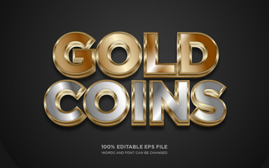 Gold Coins 3D editable text style effect	
