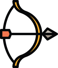 Wall Mural - Sport archery bow icon outline vector. Archer arrow. Archer longbow color flat