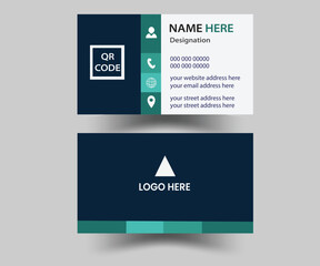 modern business card template blue and sky color use for your business