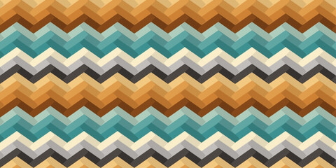 Fototapete - 3D stripes running horizontally like a curved wall. For printing and applying to seamless surfaces such as wallpaper or packaging. Vector seamless paper pattern. Paper seamless pattern.