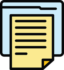 Wall Mural - learning material icon outline vector. online training. distance school color flat