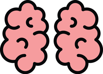 Canvas Print - Brain speech icon outline vector. Smart mind. Mental conversation color flat