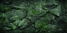 Green Stone Wall Texture Background, Naturalistic Light, Gutai, Monochromatic Compositions