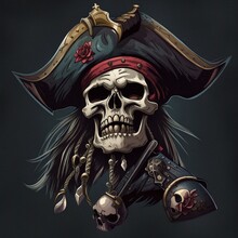 Scary Pirate Skull Backgrund