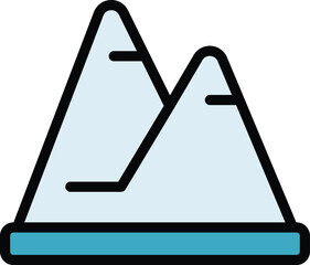 Sticker - Peak success icon outline vector. Leadership goal. Victory top color flat