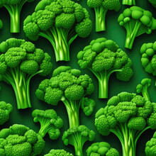 Fresh Broccoli On A Green Background