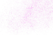 Pink Glitter Isolated On White Background And Texture 