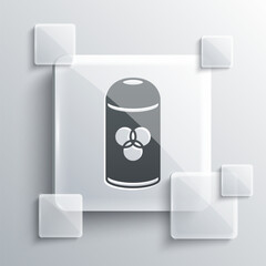 Sticker - Grey Paint spray can icon isolated on grey background. Square glass panels. Vector