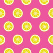 © Ksenia Beker - Lemon yellow slices on pink background, seamless, vector