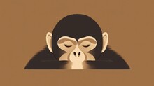  A Monkey With Its Eyes Closed And A Light Shining On Its Face.  Generative Ai
