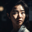 © Eduardo - A bokeh portrait of a beautiful asian young woman with striking features Generative Ai
