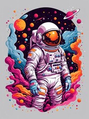 an astronaut in the clouds of space