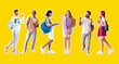 © Pixel-Shot - Collage with many students on yellow background