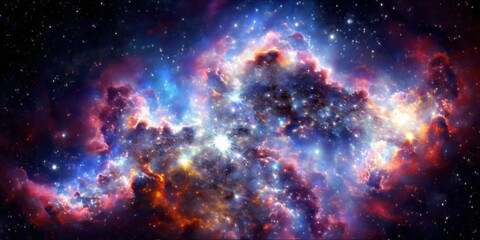 Wall Mural - Abstract colorful space galaxy cloud nebula. Universe science astronomy. Supernova background wallpaper
