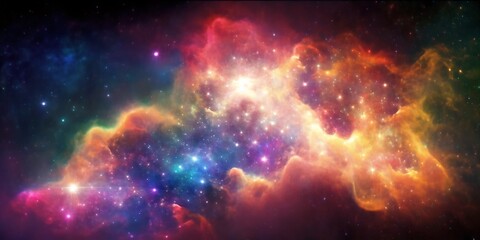 Wall Mural - Abstract colorful space galaxy cloud nebula. Universe science astronomy. Supernova background wallpaper