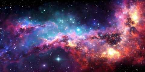 Wall Mural - Abstract colorful space galaxy cloud nebula. Universe science astronomy. Supernova background wallpaper