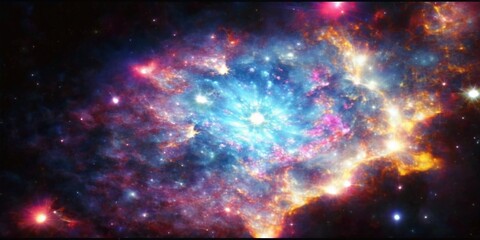 Wall Mural - Abstract colorful space galaxy cloud nebula. Universe science astronomy. Supernova background wallpaper