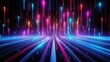 © John Martin - Abstract Neon background Glowing dynamic lines. abstract futuristic background with pink blue glowing neon moving high speed wave lines and bokeh lights. Data transfer concept. Made With Generative AI