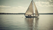 Sailing yacht on tranquil blue waters, a luxurious recreational pursuit generated by AI