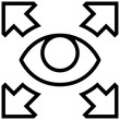 point of view icon. A single symbol with an outline style