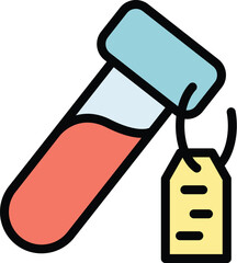 Wall Mural - Medical test tube icon outline vector. Lab blood. Laboratory flask color flat