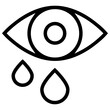 tear icon. A single symbol with an outline style