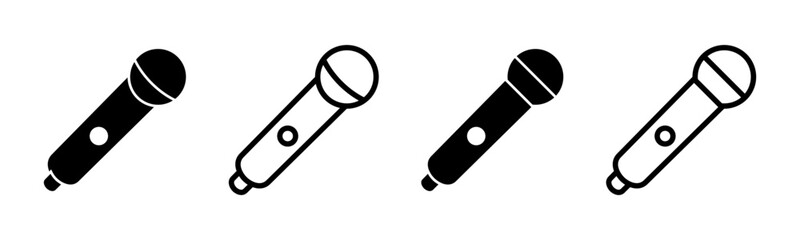 Wall Mural - Microphone icon vector illustration. karaoke sign and symbol