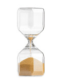Fototapeta Mapy - Hourglass with flowing sand isolated on white