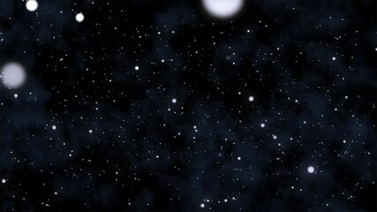Wall Mural - Stars in sky, starry night blue starlight shine of milky way, shooting star and meteorite comet in space universe. Twinkling blinking stars in sky with glimmer shine, dark blue background loop