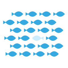 Group Of Fresh Fish. Vector Illustration. EPS 10.