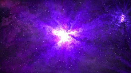 Wall Mural - 4k 3d animation of flying through glowing nebulae and stars space travel through a cluster of stars 