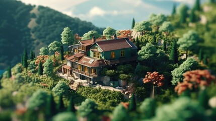 Canvas Print - house in the mountains