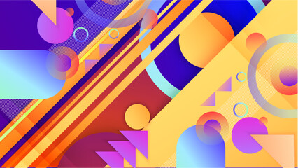 Modern colorful geometric shapes geometric shape with concept presentation background