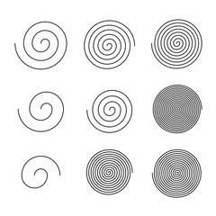 Poster - various editable spiral stroke collection