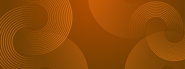 Wall Mural - abstract shiny orange wave on dark background. modern flowing wave design element. technology scienc