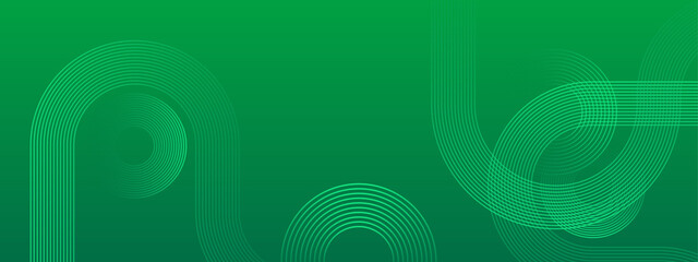 Abstract shiny green wave on dark background. Modern flowing wave design element. Technology science concept. Suit for presentation, banner, flyer, poster, brochure, website. Vector illustration