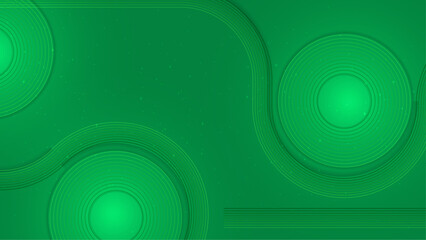 Wall Mural - Abstract dynamic waves green technology background with flowing line