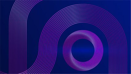 Abstract Waving Line Particle Technology dark blue Background