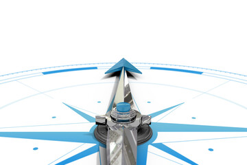 Wall Mural - digital png illustration of blue compass on transparent background