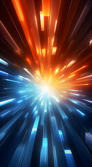 blue orange gradient radioactive lines poster background