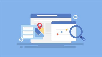 Canvas Print - business intelligence seo software analysing local business map listing, web traffic and search engi