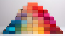 Spectrum Of Stacked Multi-colored Wooden Blocks