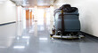 Cleaning machine in the corridor