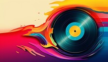 Colorful Vinyl Record Illustration, Background