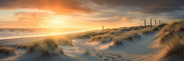 Relaxing holiday. Sunset at seaside in outdoor scene beautiful summer beach landscape