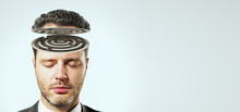 Maze Of Reason And Psychology Concept With Man Head With Labyrinth On Light Grey Background