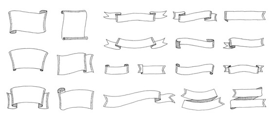 Wall Mural - hand drawn ribbon frame