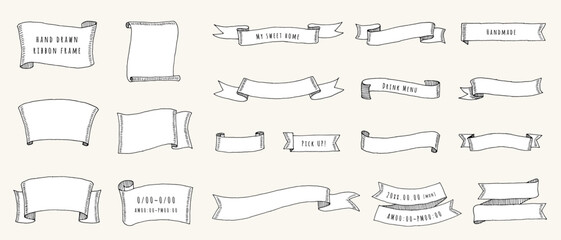 hand drawn ribbon frame