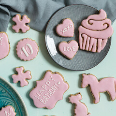 Decorated designed Birthday Cookies 