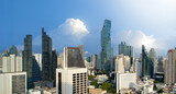 Fototapeta Nowy Jork - Top view Commercial building in Bangkok city at twilight with skyline,Thailand
